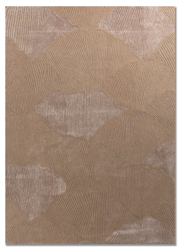 aurelia beige and brown wool and viscose hand tufted Rug - HeadShot