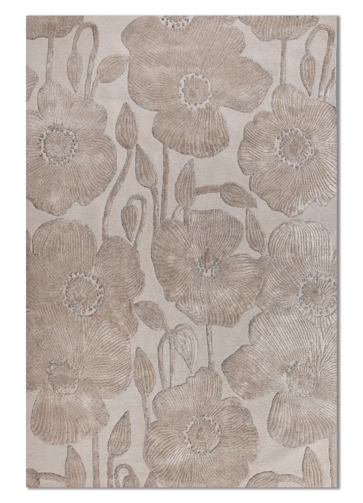 hacienda ivory wool and viscose hand tufted Rug - HeadShot