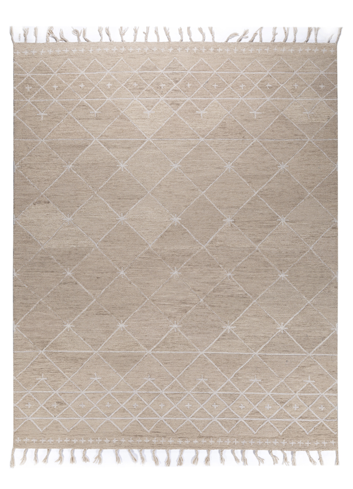 contour beige and brown wool hand tufted Rug - HeadShot