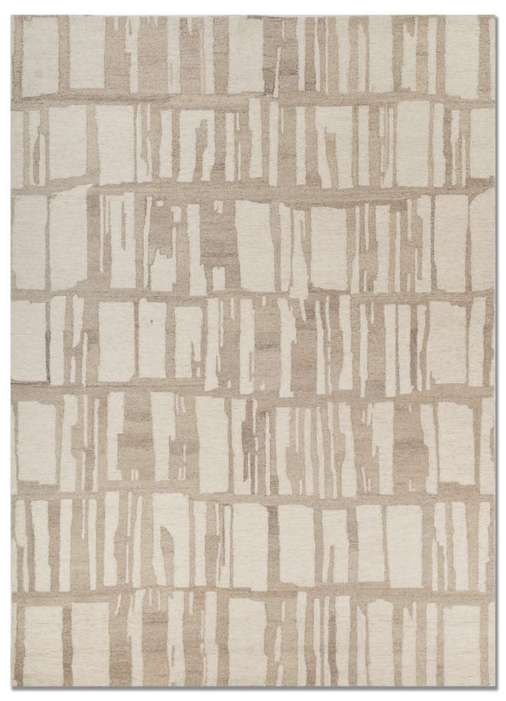aprezo beige and brown wool hand tufted Rug - HeadShot
