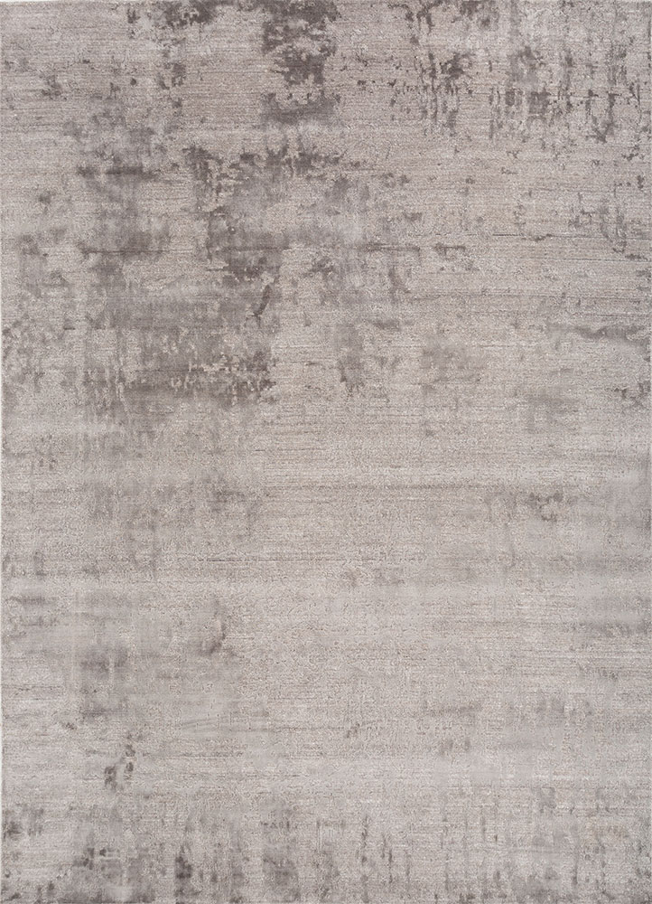 bespoke sile beige and brown wool and viscose hand loom Rug - HeadShot