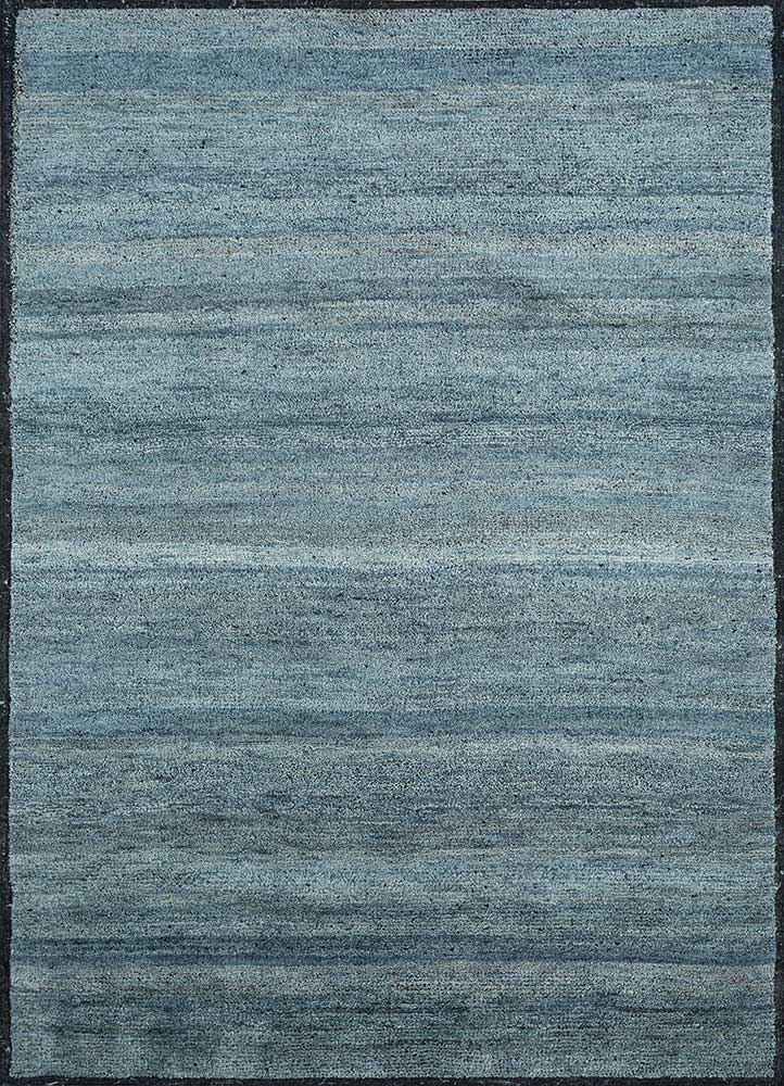 kairos blue afghan wool hand knotted Rug - HeadShot