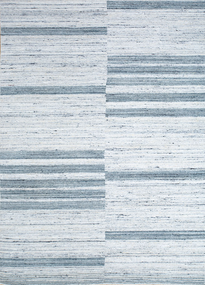 saga ivory wool and viscose hand loom Rug - HeadShot