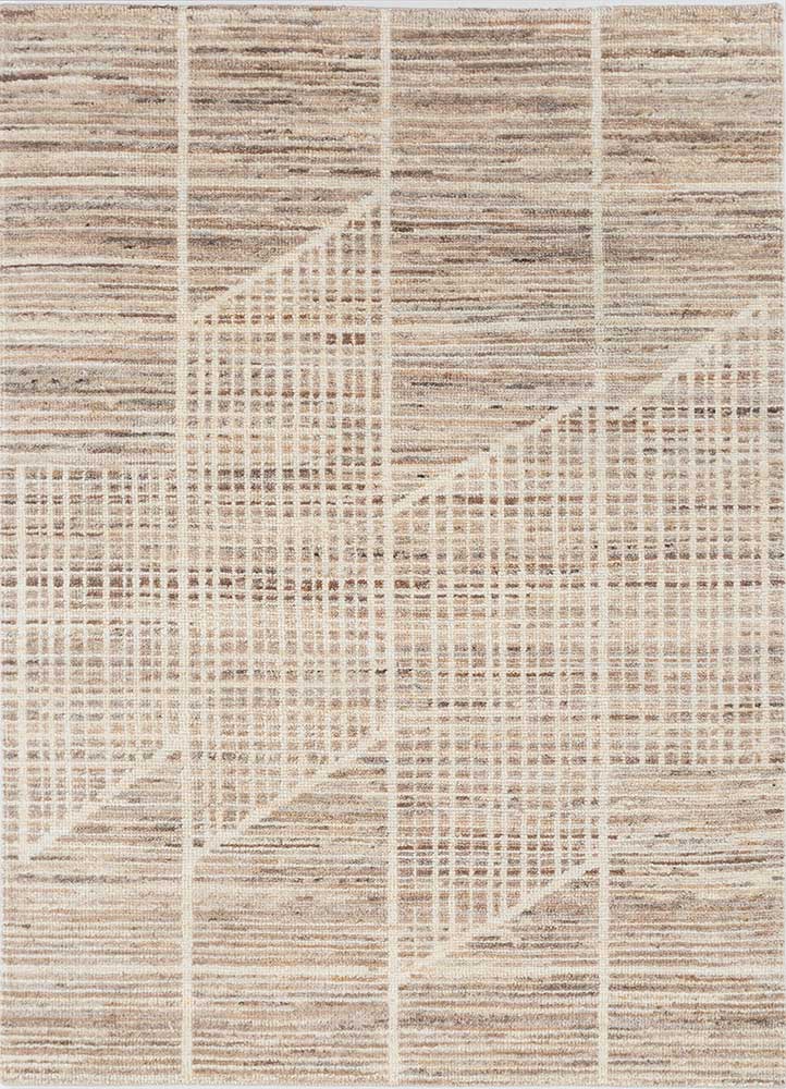 manifest beige and brown wool hand knotted Rug - HeadShot