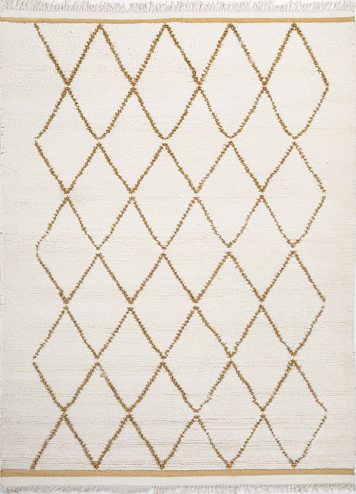 aprezo ivory wool hand loom Rug - HeadShot