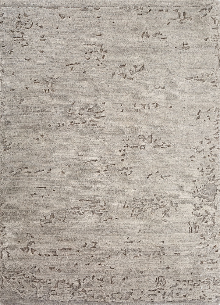 entropy grey and black wool hand knotted Rug - HeadShot