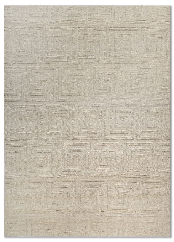 zuri ivory wool hand knotted Rug - HeadShot