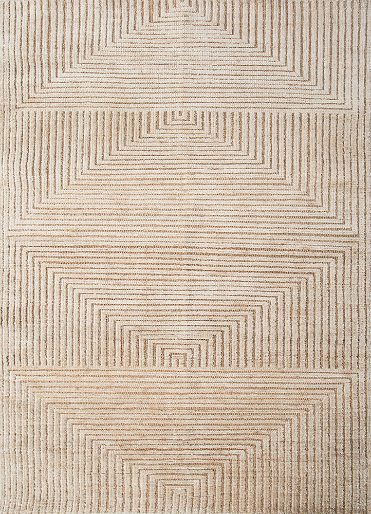 aprezo ivory bamboo silk hand knotted Rug - HeadShot