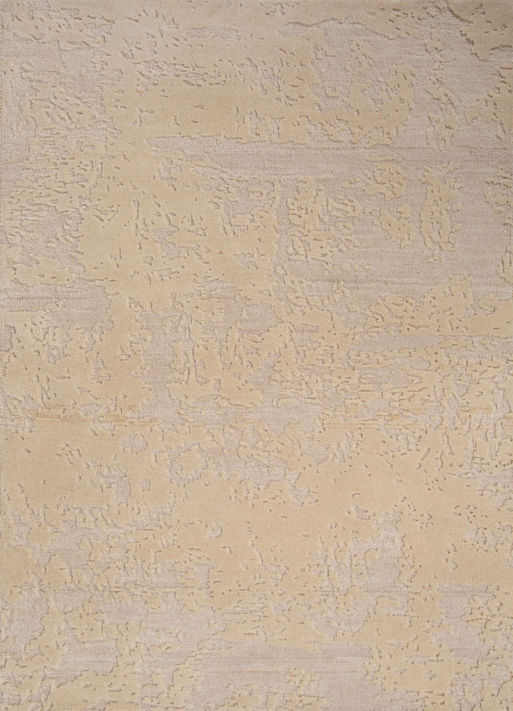 entropy ivory wool hand knotted Rug - HeadShot