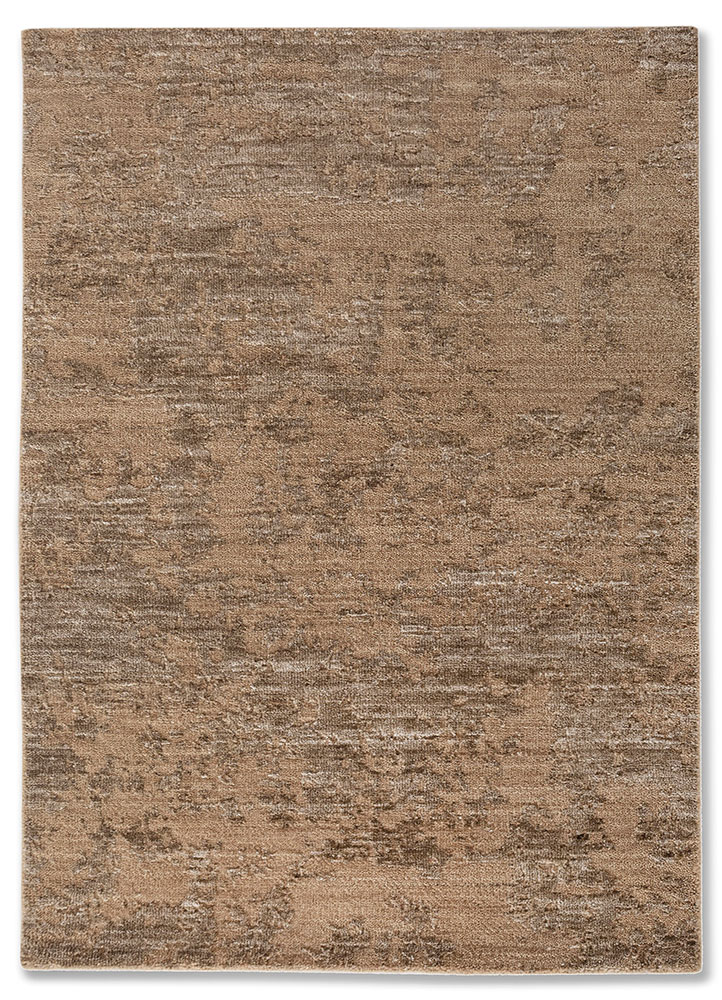 uvenuti beige and brown wool hand knotted Rug - HeadShot