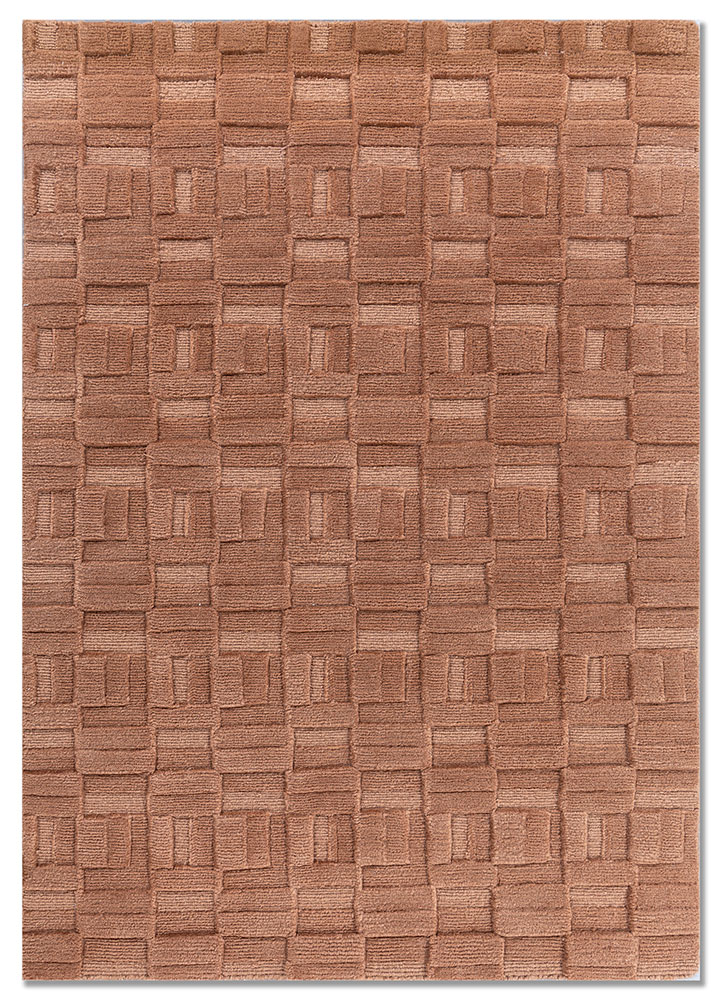 aprezo red and orange wool hand knotted Rug - HeadShot