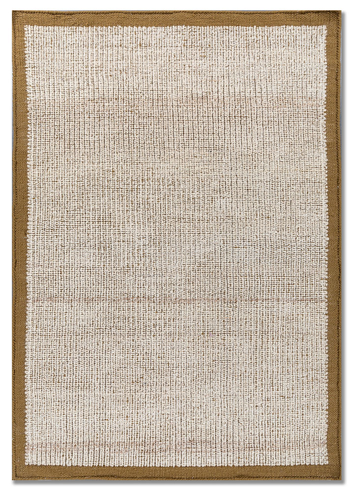 basis gold wool hand loom Rug - HeadShot