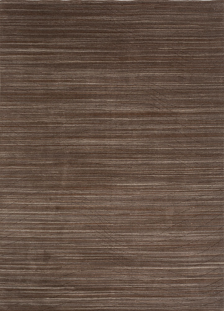 forme beige and brown  hand loom Rug - HeadShot