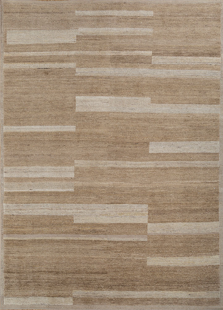 manifest beige and brown afghan wool hand knotted Rug - HeadShot