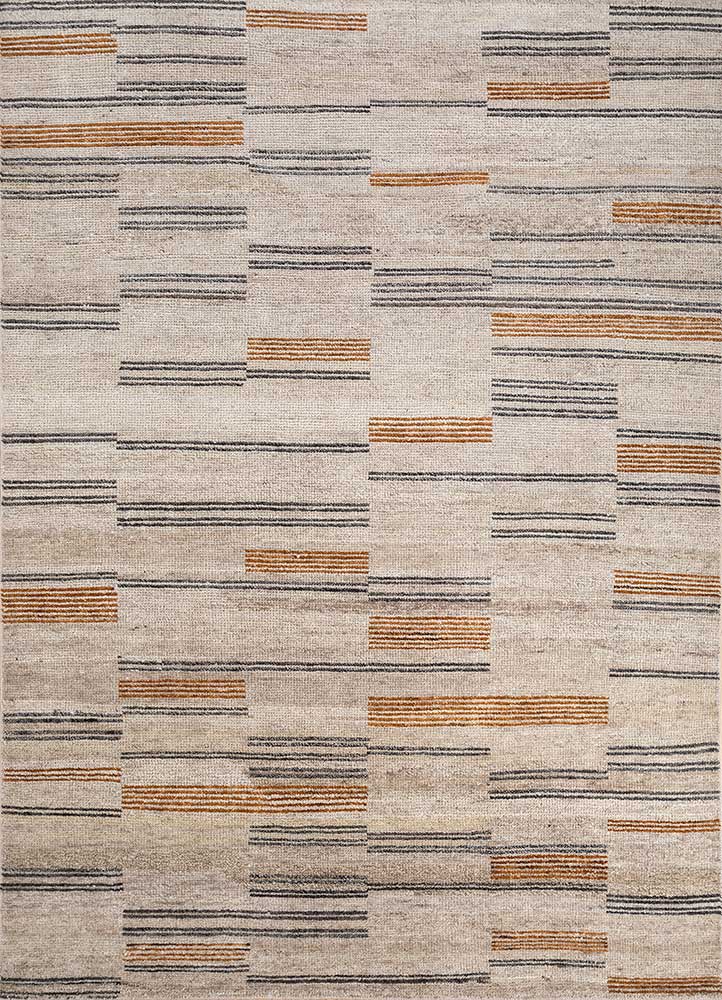 manifest beige and brown afghan wool hand knotted Rug - HeadShot