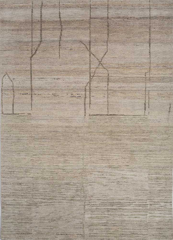 manifest ivory afghan wool hand knotted Rug - HeadShot