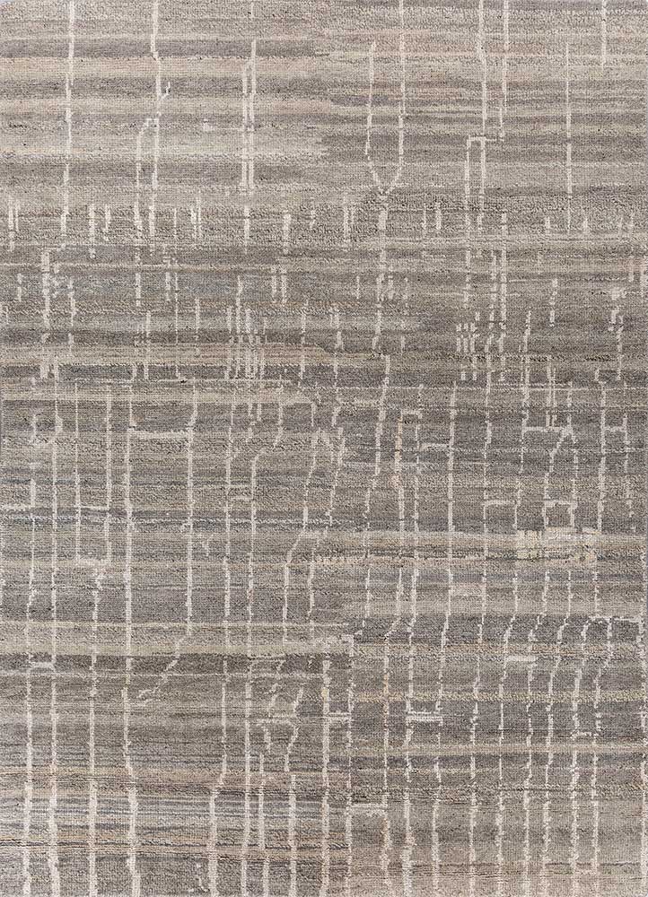 manifest beige and brown afghan wool hand knotted Rug - HeadShot