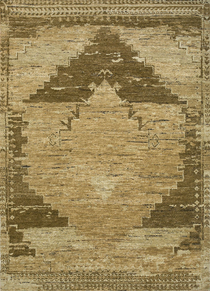 viscaya beige and brown wool hand knotted Rug - HeadShot