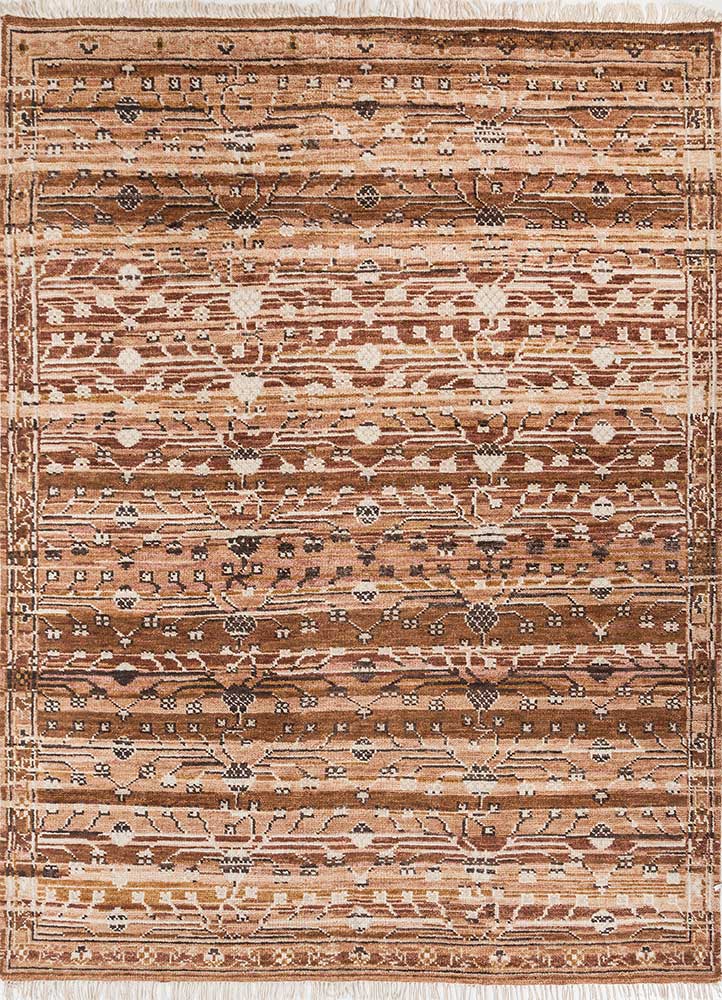 viscaya red and orange wool hand knotted Rug - HeadShot