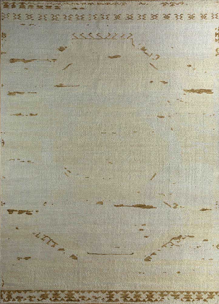 viscaya beige and brown wool hand knotted Rug - HeadShot