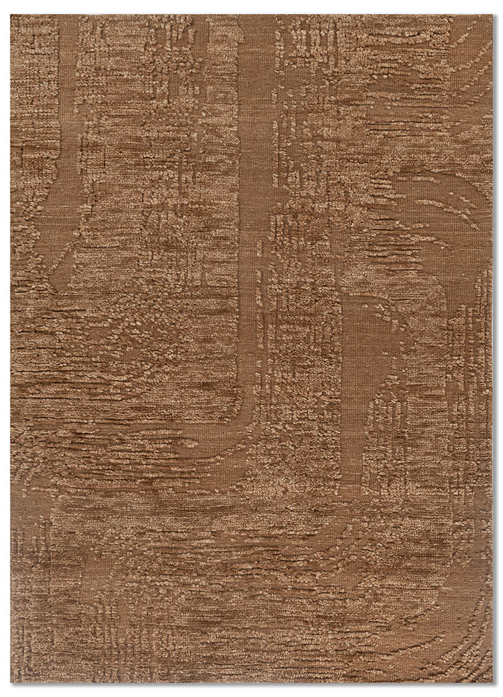 manifest beige and brown wool hand knotted Rug - HeadShot