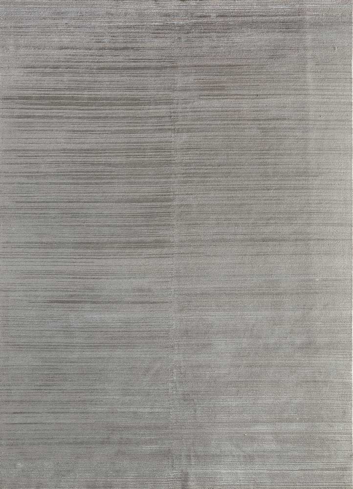 manifest grey and black wool and bamboo silk hand knotted Rug - HeadShot