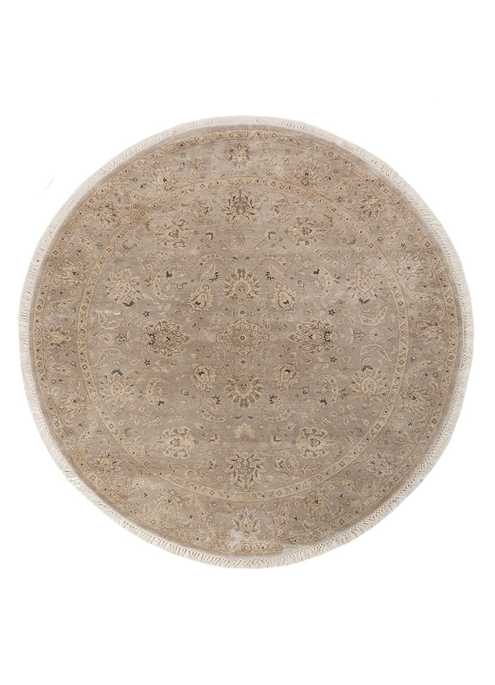 gulmarg grey and black silk hand knotted Rug - HeadShot
