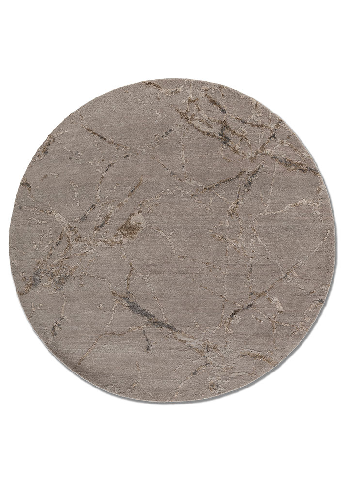 urban pause by kavi grey and black wool and silk hand knotted Rug - HeadShot
