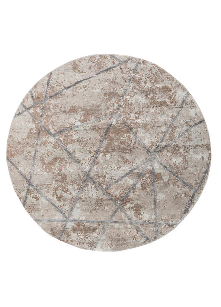 chaos theory by kavi grey and black wool and bamboo silk hand knotted Rug - HeadShot