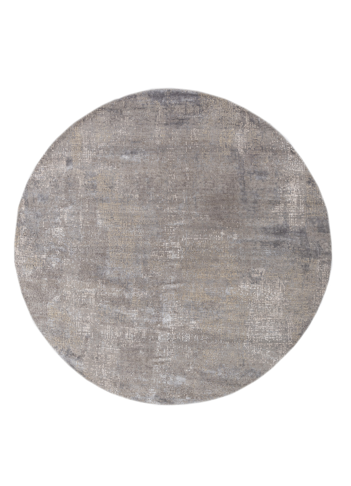 uvenuti grey and black wool and bamboo silk hand knotted Rug - HeadShot
