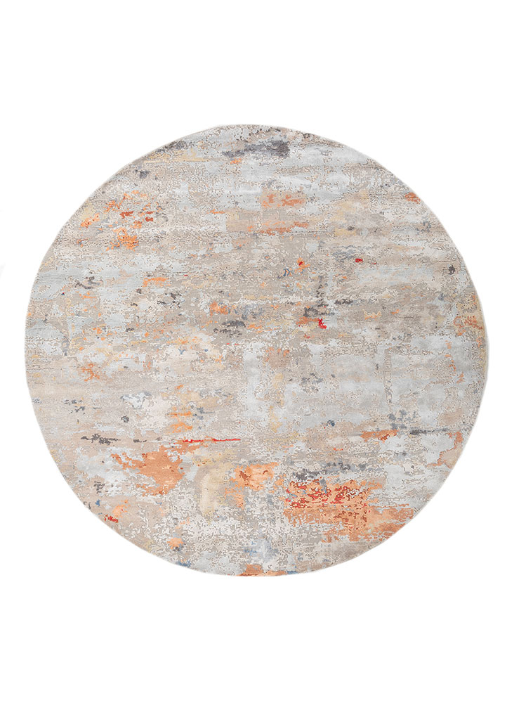 uvenuti blue wool and bamboo silk hand knotted Rug - HeadShot