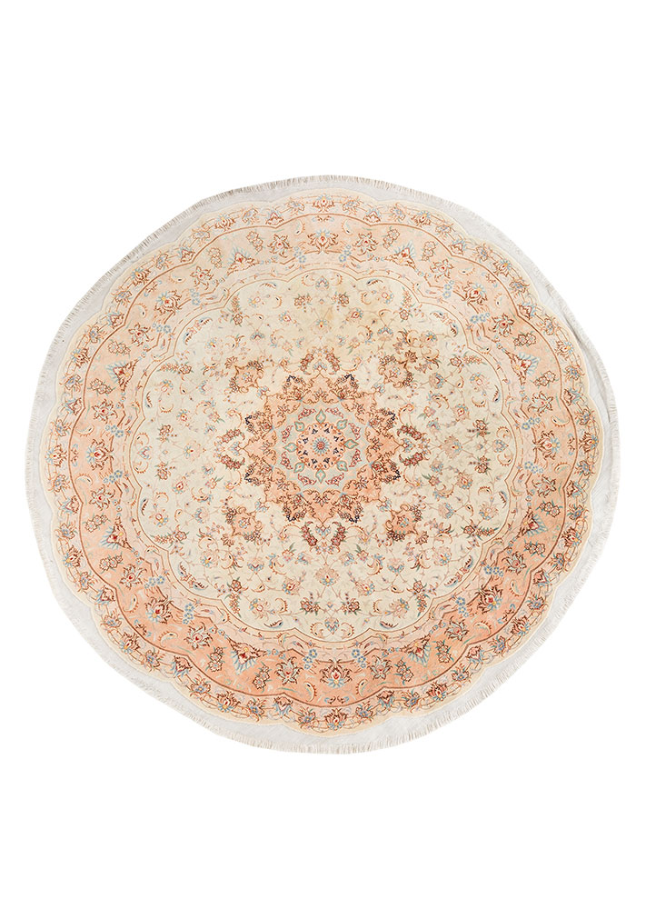 gulmarg gold wool and silk hand knotted Rug - HeadShot