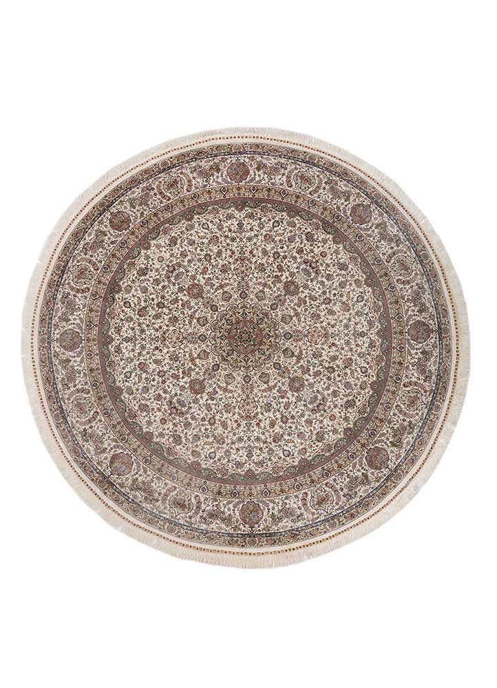 gulmarg ivory silk hand knotted Rug - HeadShot