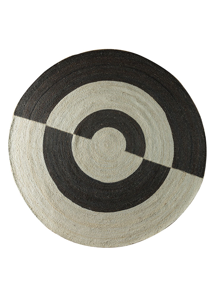 abrash grey and black jute and hemp flat weaves Rug - HeadShot