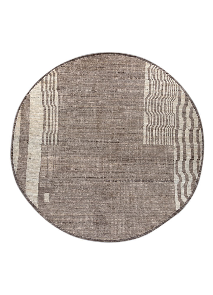 manifest beige and brown wool hand knotted Rug - HeadShot