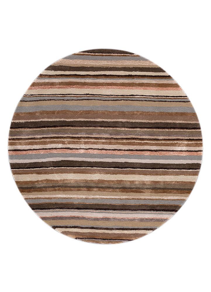 linear grey and black wool and viscose hand tufted Rug - HeadShot