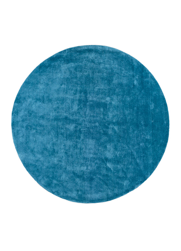 cera blue viscose hand tufted Rug - HeadShot