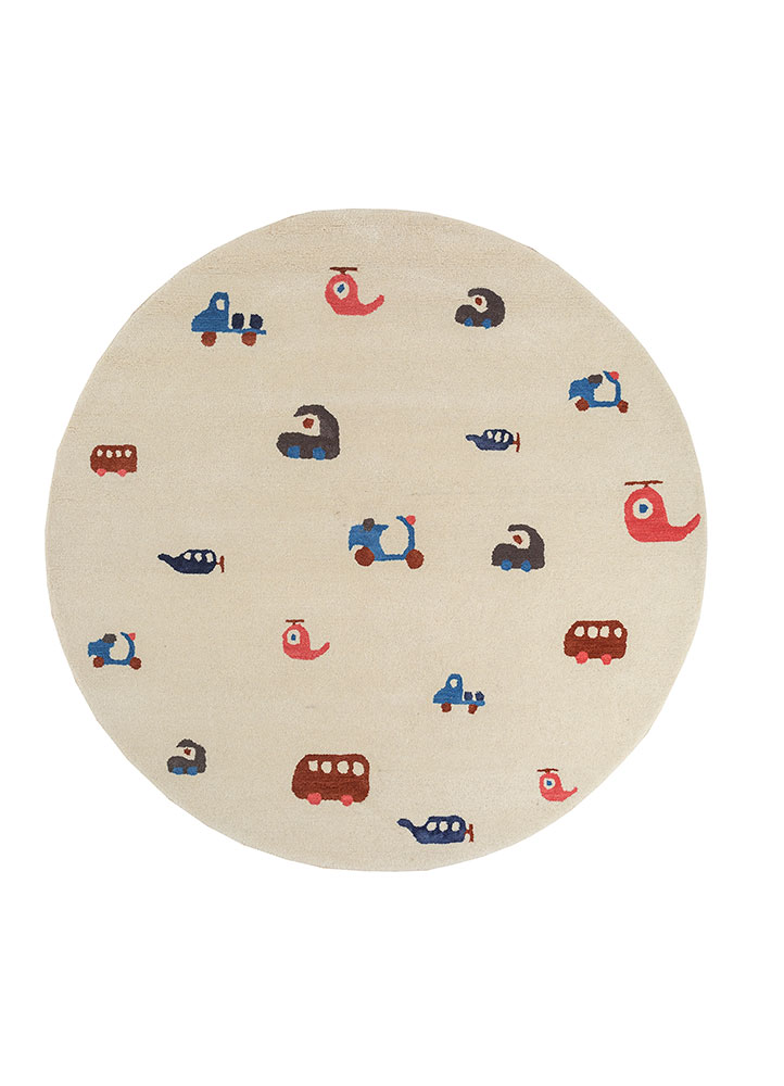 confetti ivory wool and viscose hand tufted Rug - HeadShot
