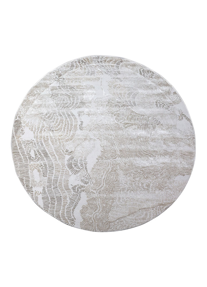 white noise ivory wool and viscose hand tufted Rug - HeadShot