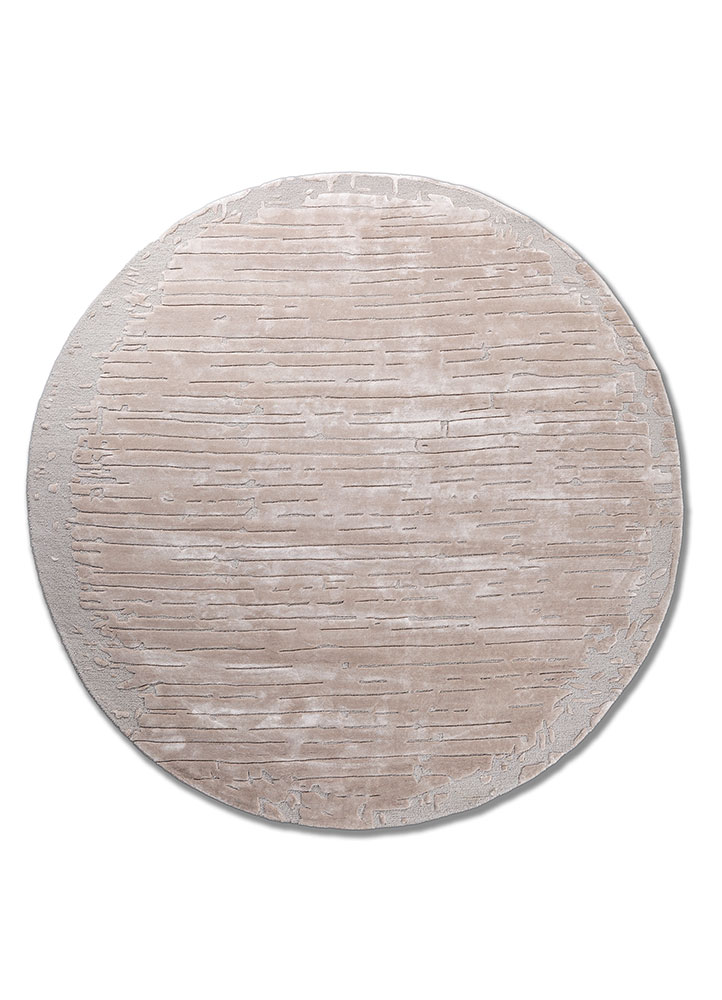white noise ivory wool and viscose hand tufted Rug - HeadShot