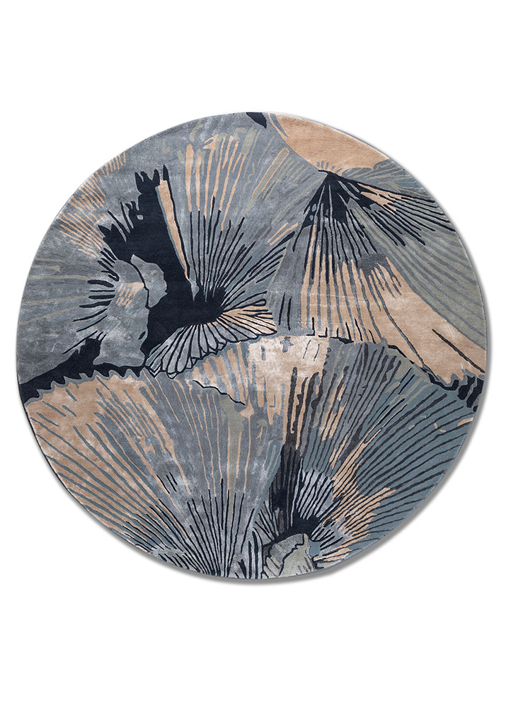 aurelia blue wool and viscose hand tufted Rug - HeadShot