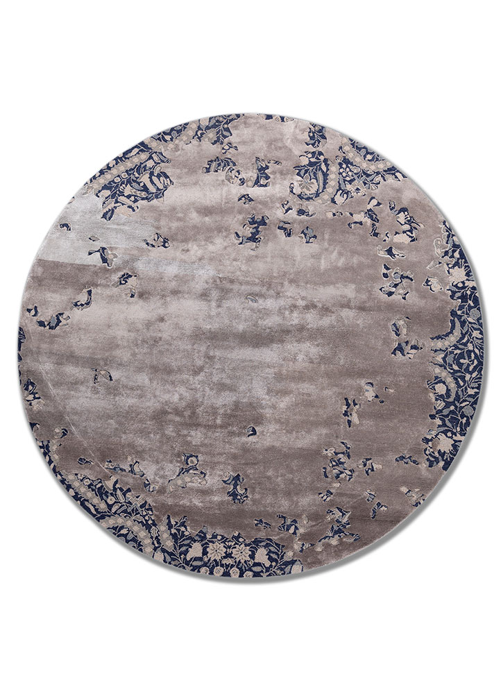 mythos grey and black wool and viscose hand tufted Rug - HeadShot