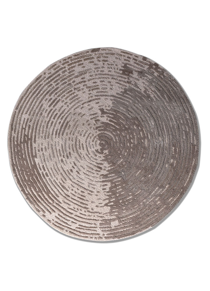 white noise ivory wool and viscose hand tufted Rug - HeadShot