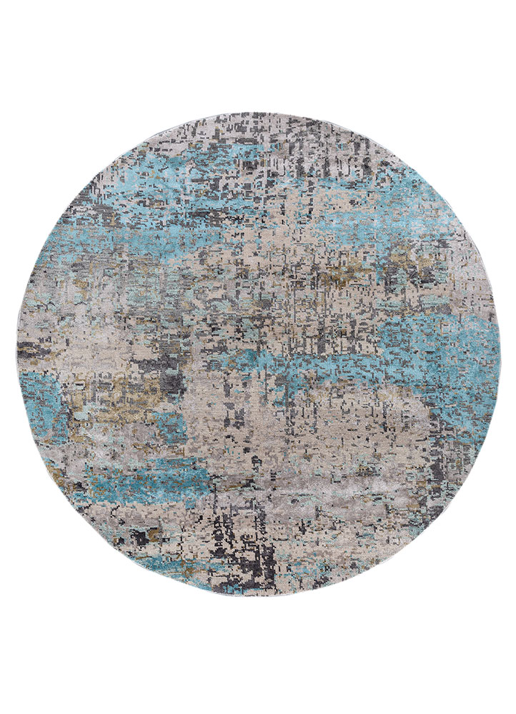 blythe ivory wool and bamboo silk hand knotted Rug - HeadShot