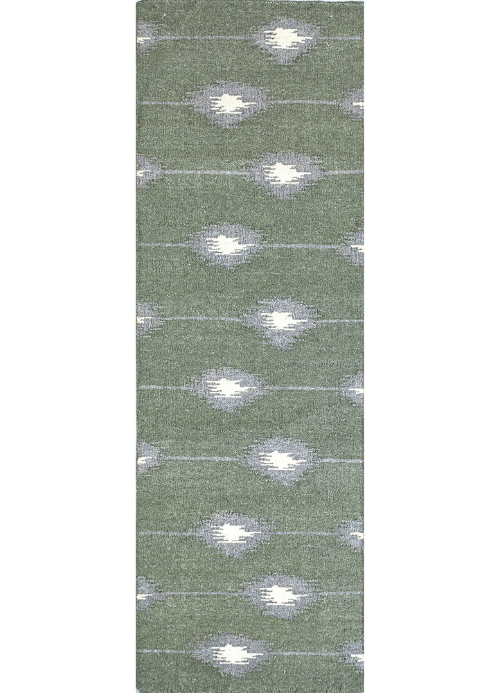 indusbar grey and black wool and viscose flat weaves Rug - HeadShot