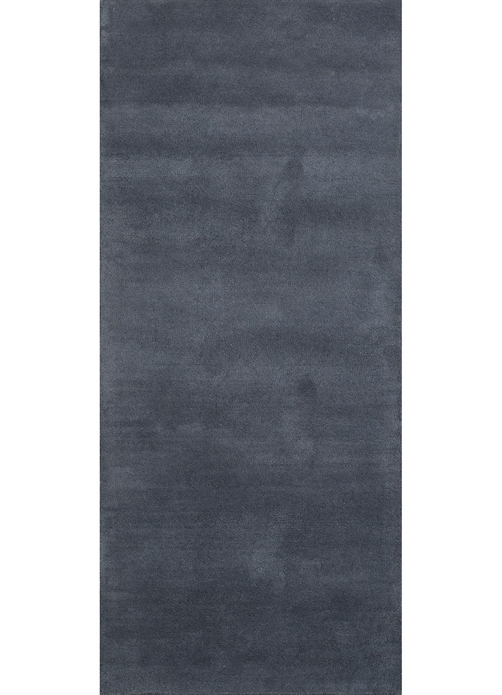 linear blue wool hand tufted Rug - HeadShot