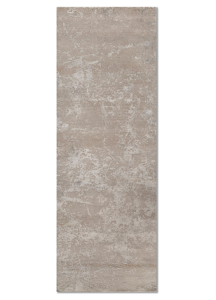 chaos theory by kavi grey and black wool and bamboo silk hand knotted Rug - HeadShot