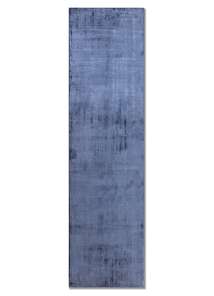 basis blue bamboo silk hand loom Rug - HeadShot