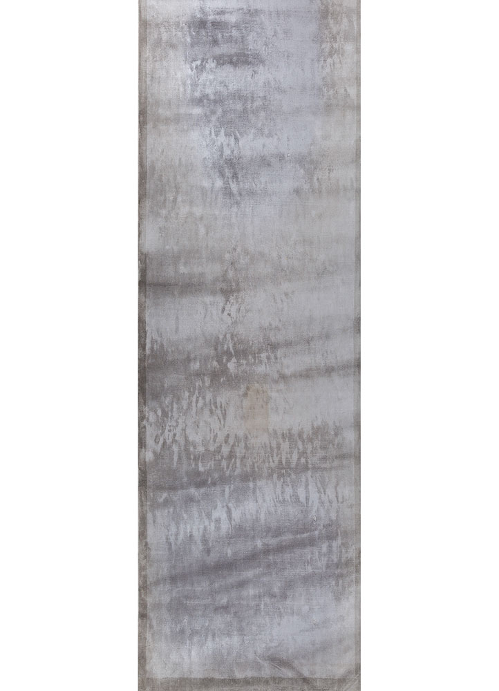 basis grey and black viscose hand loom Rug - HeadShot