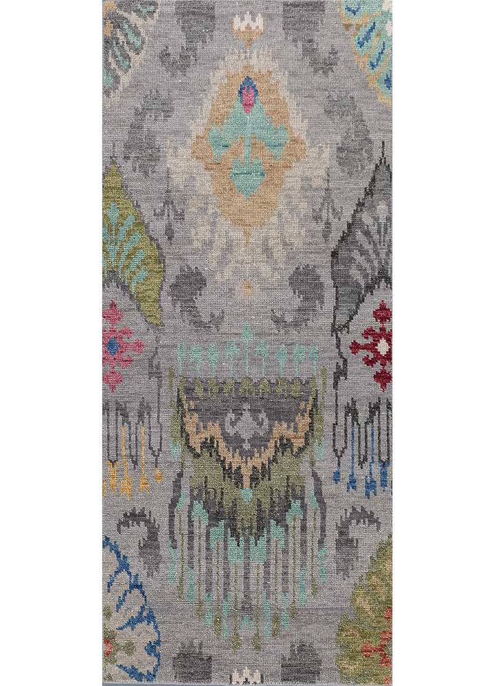 savana grey and black wool hand knotted Rug - HeadShot